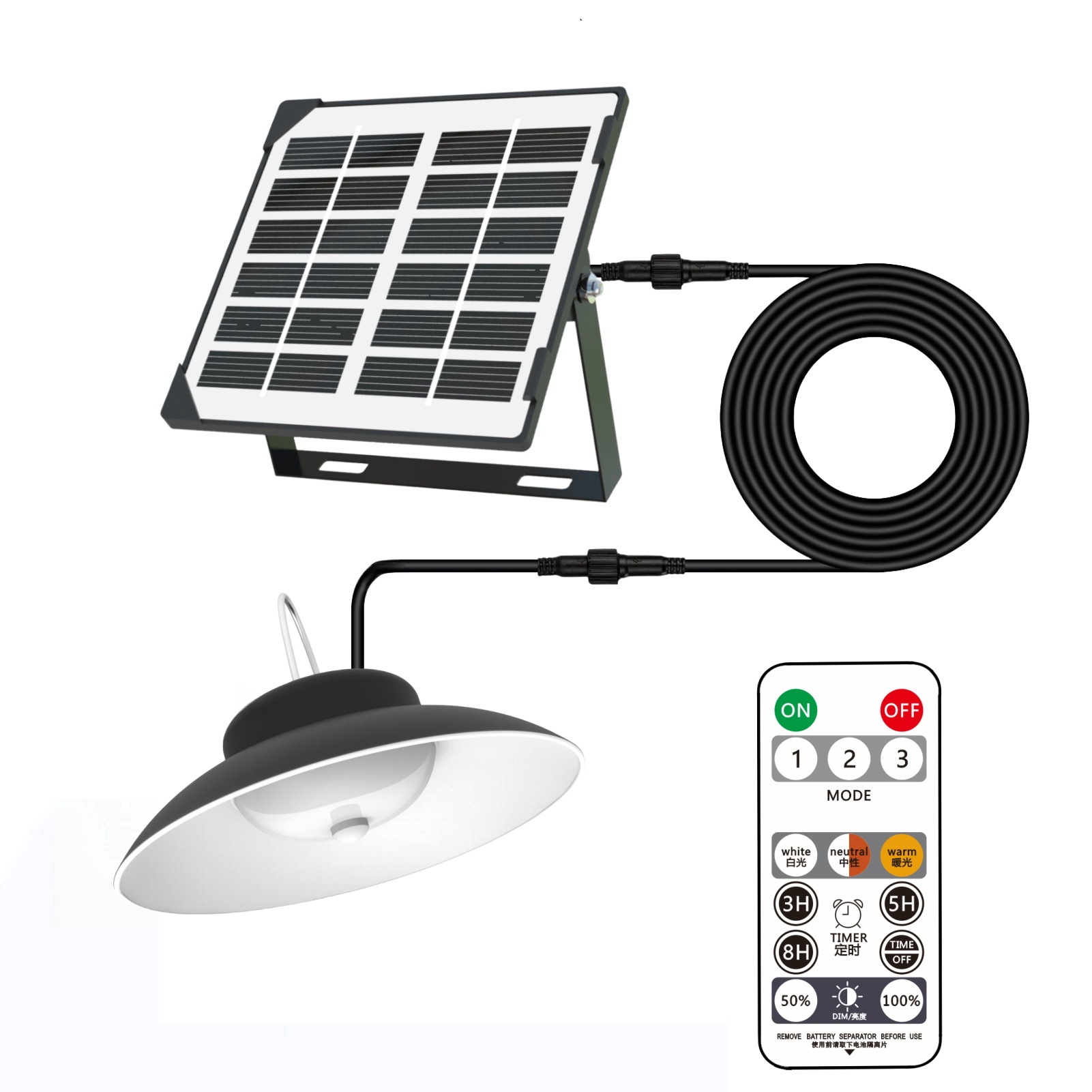 Solar Pendant Light Waterproof Outdoor Garden Hanging Chandelier - Image 3